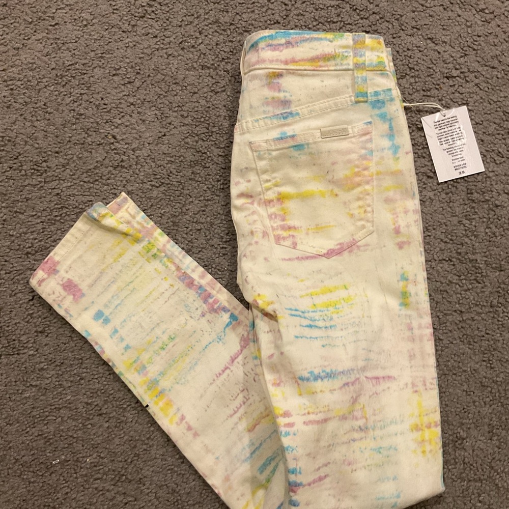 NWT Joe’s Jeans Multi Pastel White Skinny Ankle Jeans Dress Pants Y2K Vintage 25